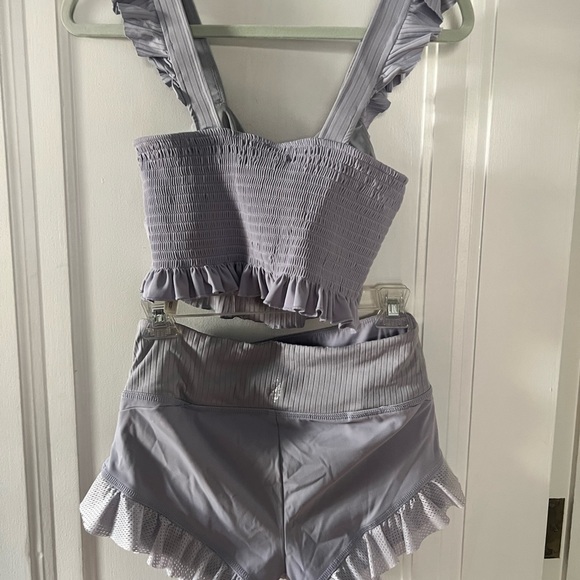 Free People Movement Periwinkle Ruffle Set - Picture 3 of 5